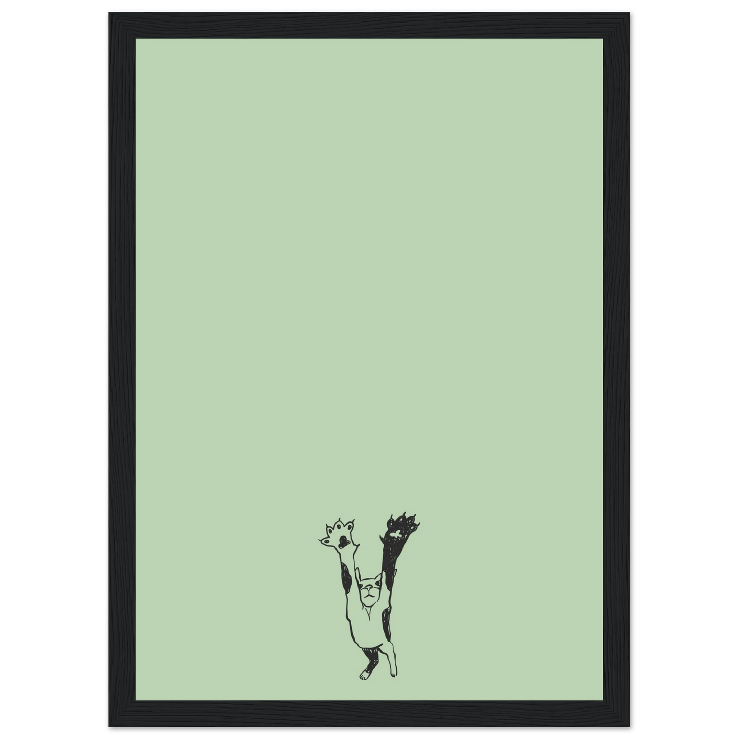 Catnip art print in a Black frame size A2 (42 x 59.4  cm) affordable wall art by Art Aunty NZ