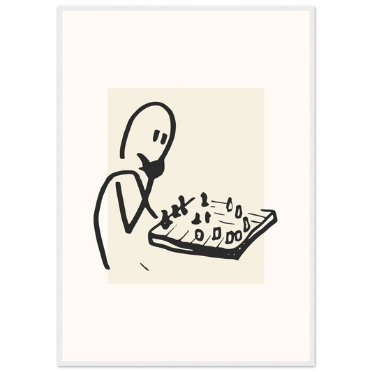 Strategy art print in a White frame size 21x29.7 cm / 8x12" affordable wall art by Art Aunty NZ