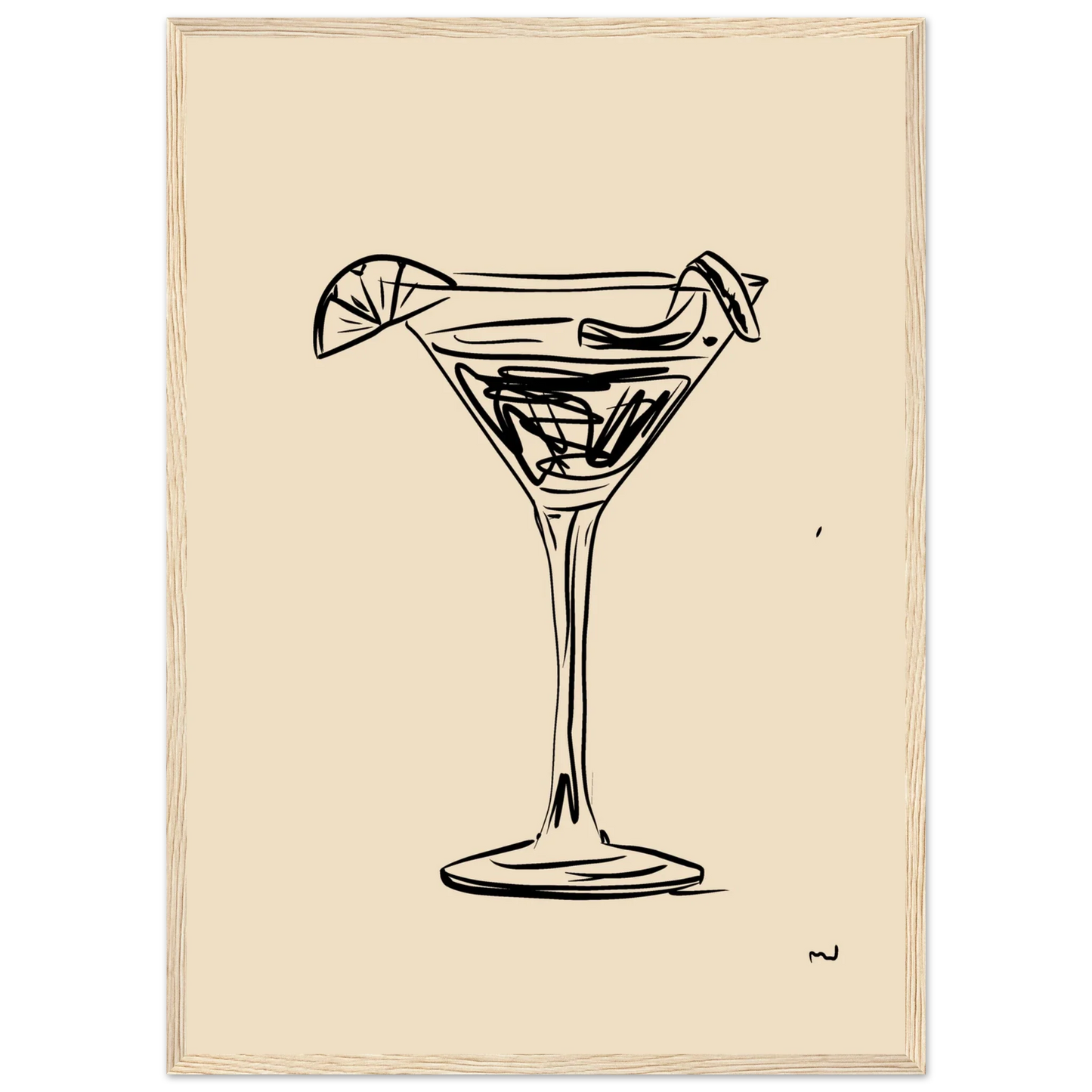 4:00 PM art print in a Black frame size A1 (59.4 x 84.1  cm) affordable wall art by Art Aunty NZ