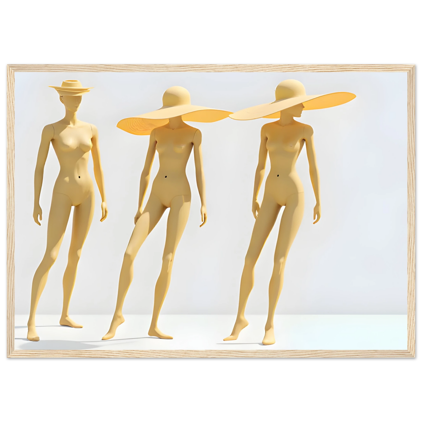 Trio art print in a Wood frame size 21x29.7 cm / 8x12" affordable wall art by Art Aunty NZ