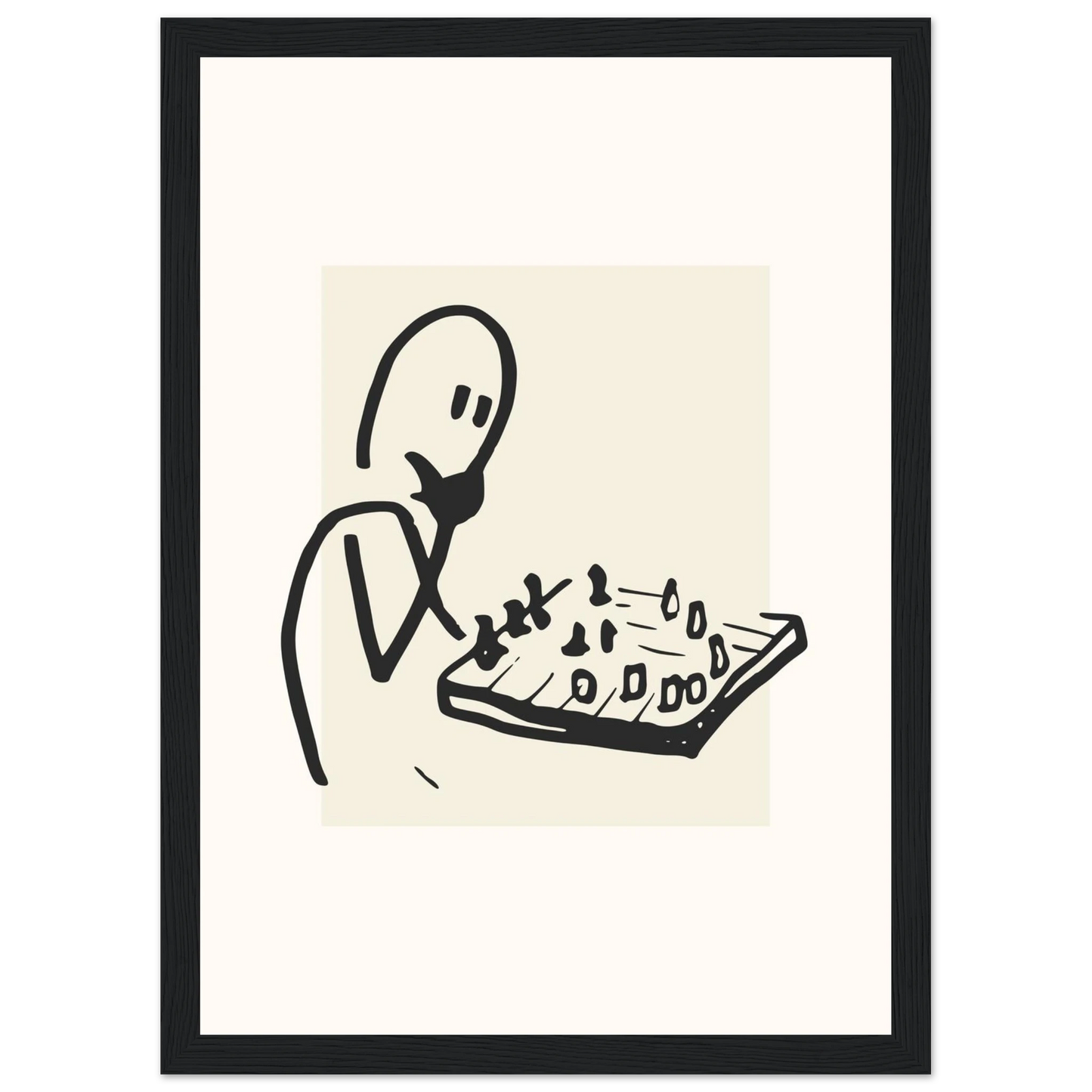 Strategy art print in a Wood frame size 21x29.7 cm / 8x12" affordable wall art by Art Aunty NZ