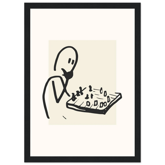 Strategy art print in a Wood frame size 21x29.7 cm / 8x12" affordable wall art by Art Aunty NZ