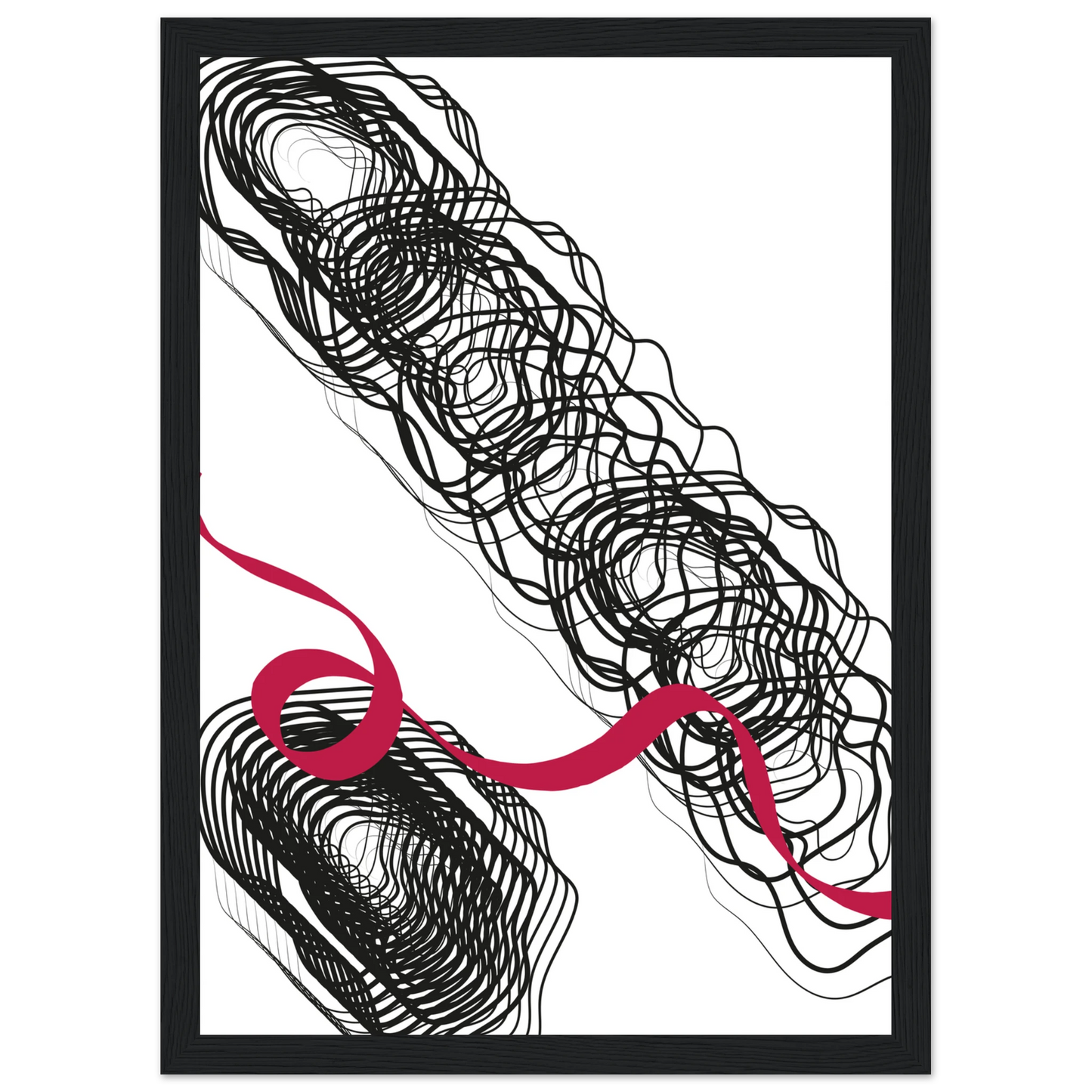 Abstract swirls ribbon framed art print by anya trut modern minimalist wall decor in your choice of size frame art print in a White frame size A2 (42 x 59.4  cm) affordable wall art by Art Aunty NZ