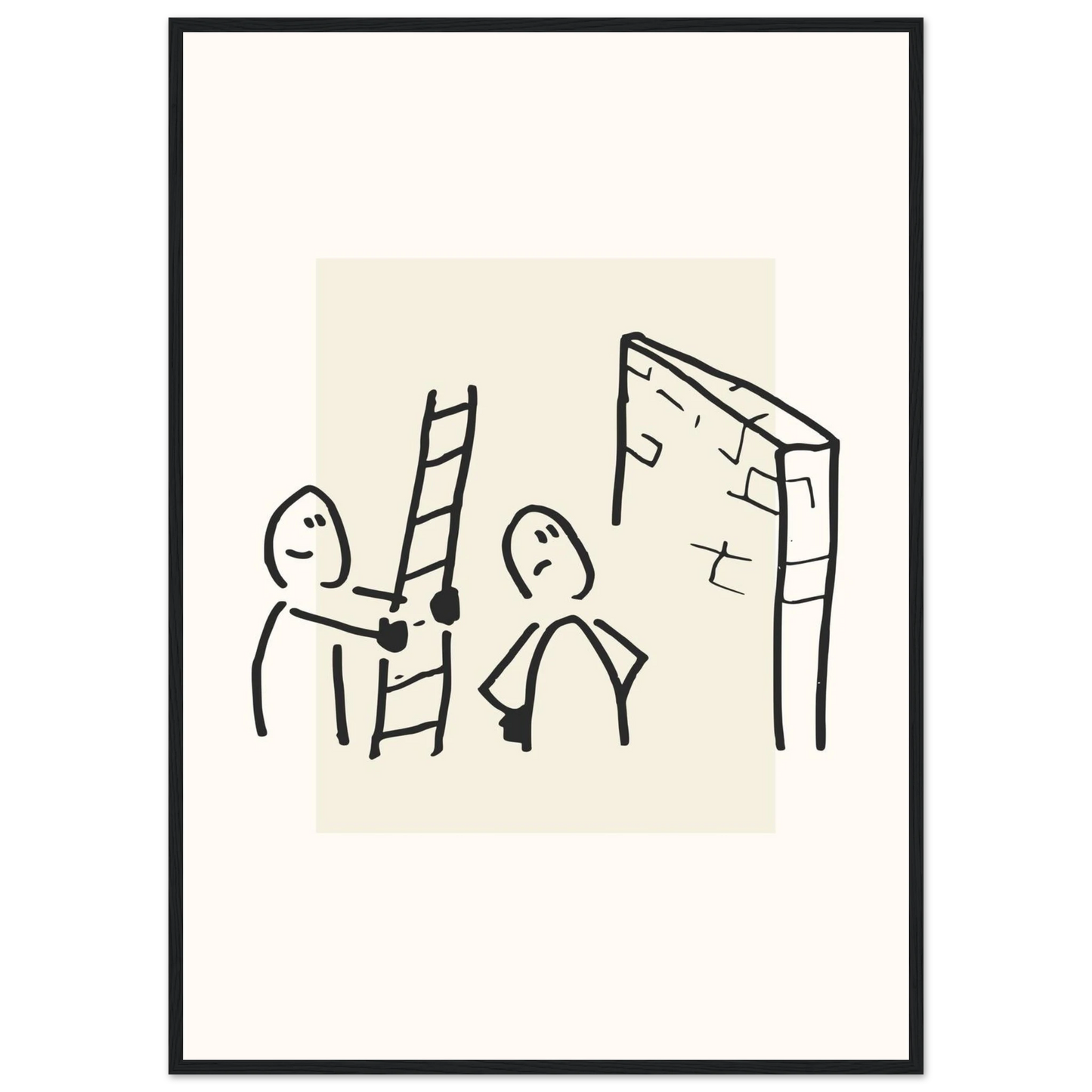 Support art print in a Black frame size 21x29.7 cm / 8x12" affordable wall art by Art Aunty NZ