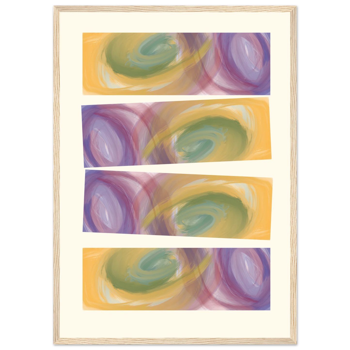 Abstract swirls art print by anya trut serene hues in your choice of frame art print in a White frame size A1 (59.4 x 84.1  cm) affordable wall art by Art Aunty NZ