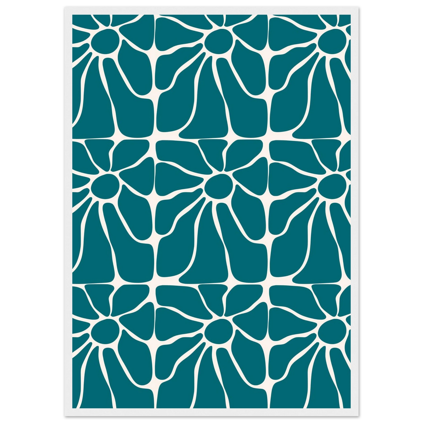 Teal talks art print in a White frame size A2 (42 x 59.4  cm) affordable wall art by Art Aunty NZ