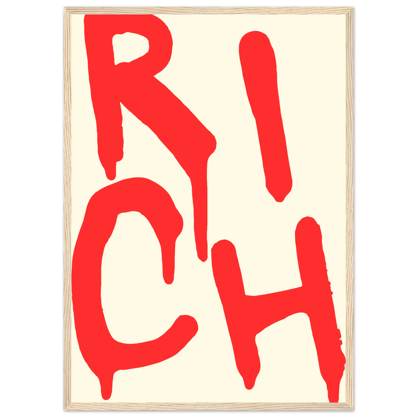 Rich red drip art print by anya trut bold statement wall decor in your choice of frame size art print in a White frame size A1 (59.4 x 84.1  cm) affordable wall art by Art Aunty NZ