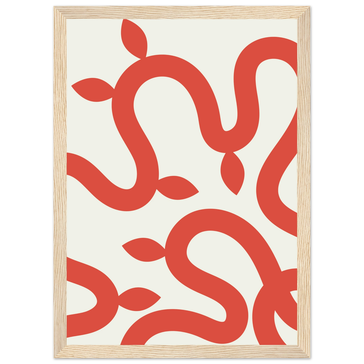 Abstract coral vines minimalist wall art print by anya trut choose your size frame art print in a Black frame size 21x29.7 cm / 8x12" affordable wall art by Art Aunty NZ