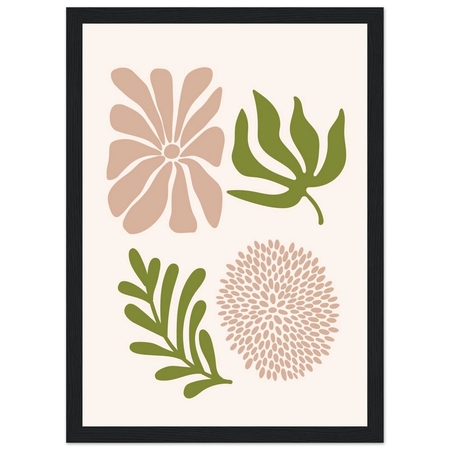 Blooming art print in a Wood frame size A1 (59.4 x 84.1  cm) affordable wall art by Art Aunty NZ