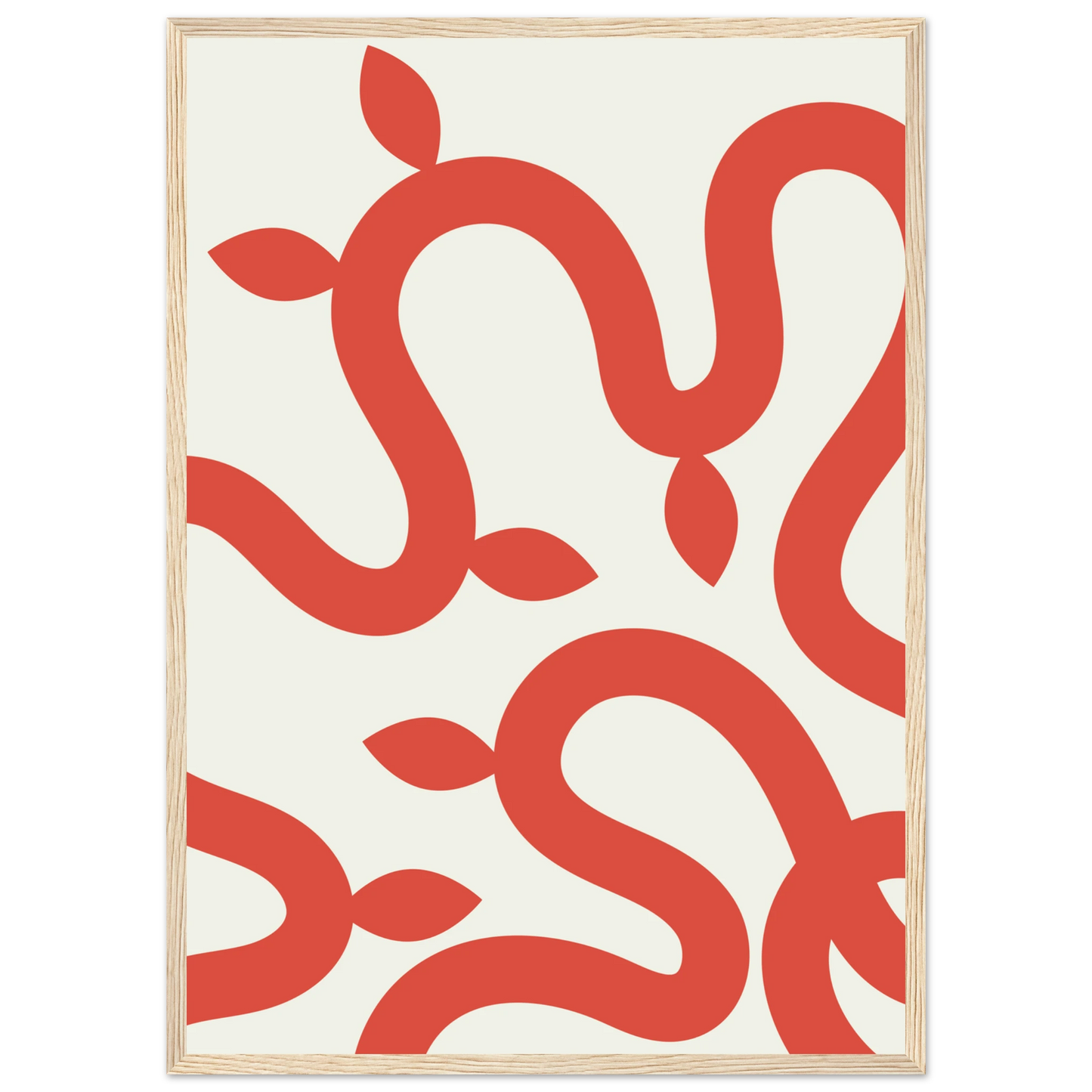 Abstract coral vines minimalist wall art print by anya trut choose your size frame art print in a White frame size A1 (59.4 x 84.1  cm) affordable wall art by Art Aunty NZ
