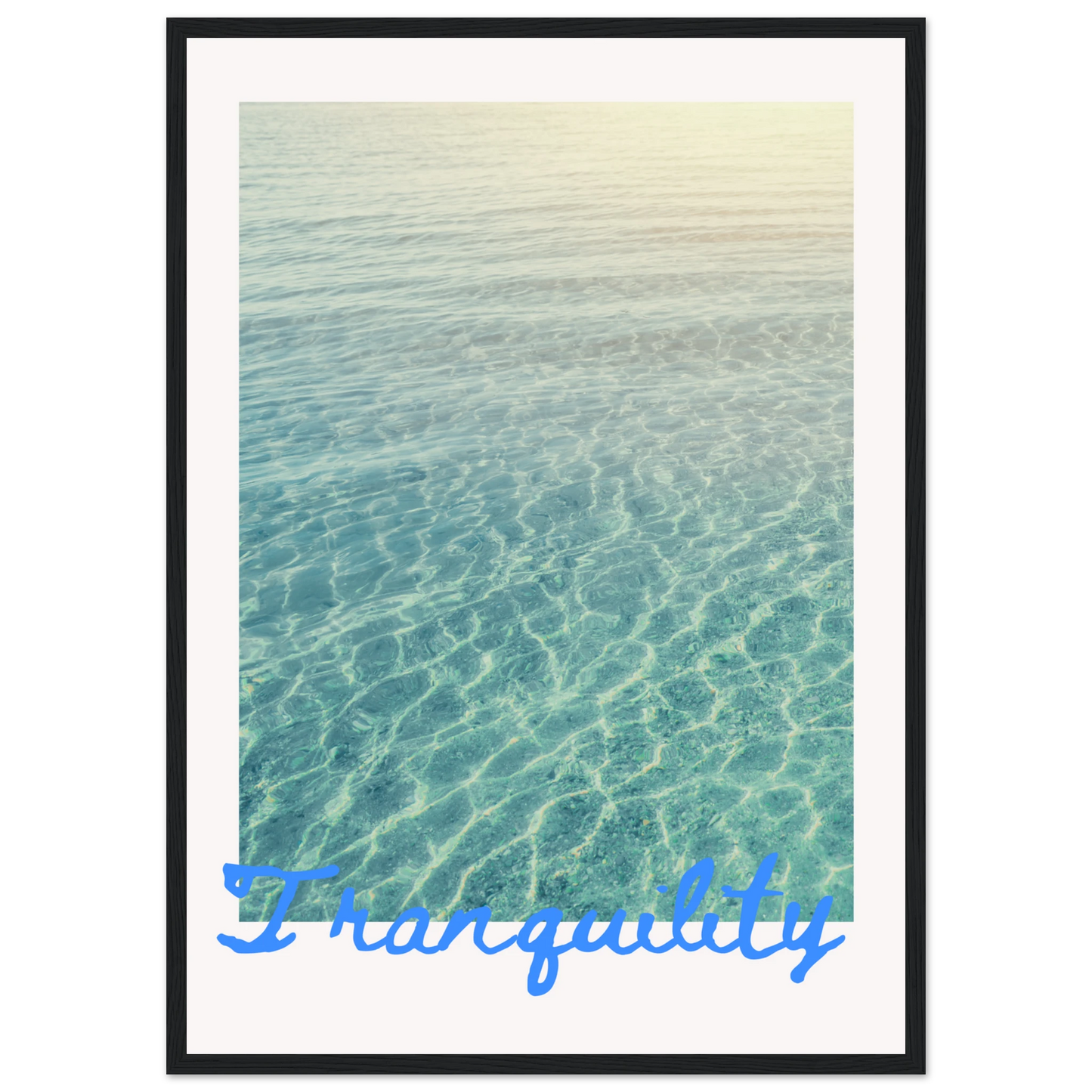 Tranquility framed serene water reflection art print by anya trut in your choice of size and frame finish art print in a Wood frame size 21x29.7 cm / 8x12" affordable wall art by Art Aunty NZ