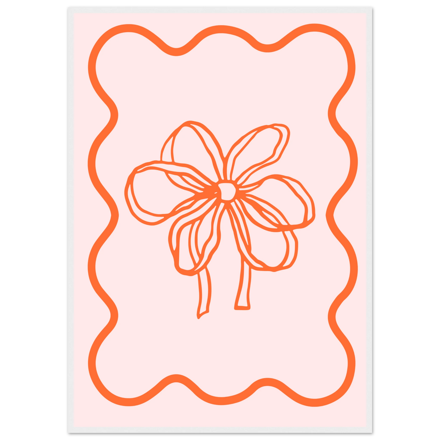 Abstract floral bow giclee print modern minimalist wall art by anya trut choose your size frame art print in a White frame size 21x29.7 cm / 8x12" affordable wall art by Art Aunty NZ