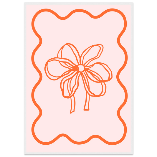 Abstract floral bow giclee print modern minimalist wall art by anya trut choose your size frame art print in a White frame size 21x29.7 cm / 8x12" affordable wall art by Art Aunty NZ