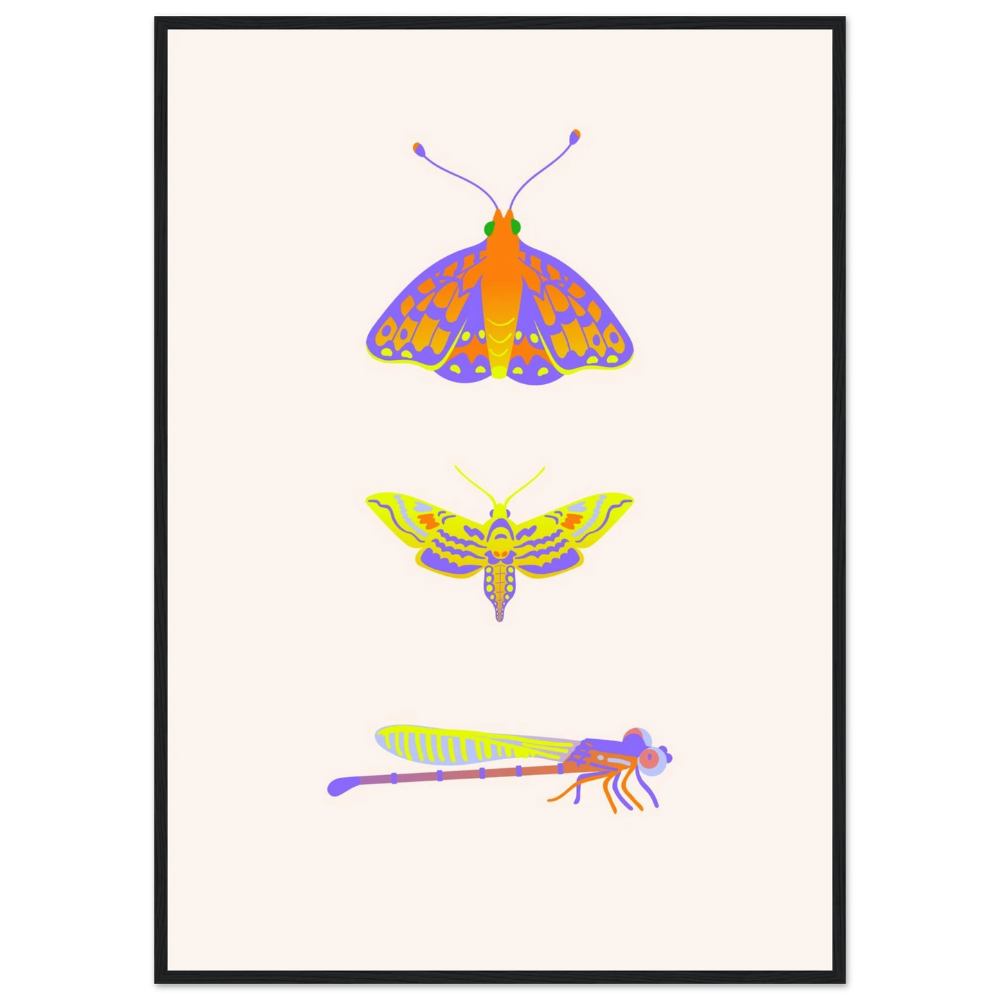 Disect art print in a White frame size A1 (59.4 x 84.1  cm) affordable wall art by Art Aunty NZ