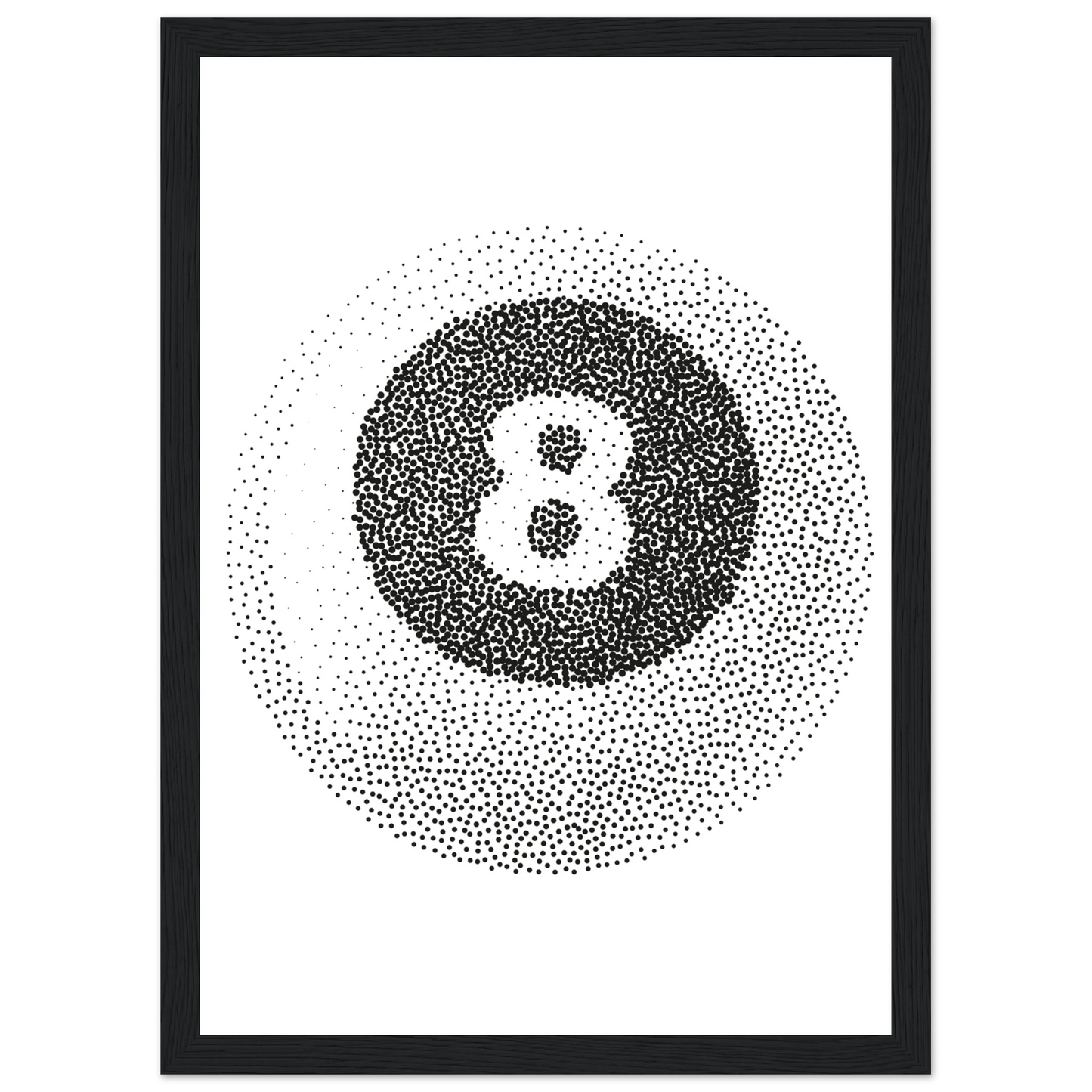 Abstract eight ball dot art print by anya trut choose your size frame art print in a White frame size A2 (42 x 59.4  cm) affordable wall art by Art Aunty NZ