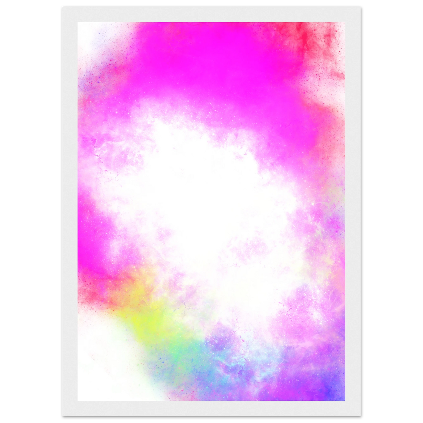 Big bang 1 art print in a Wood frame size A2 (42 x 59.4  cm) affordable wall art by Art Aunty NZ
