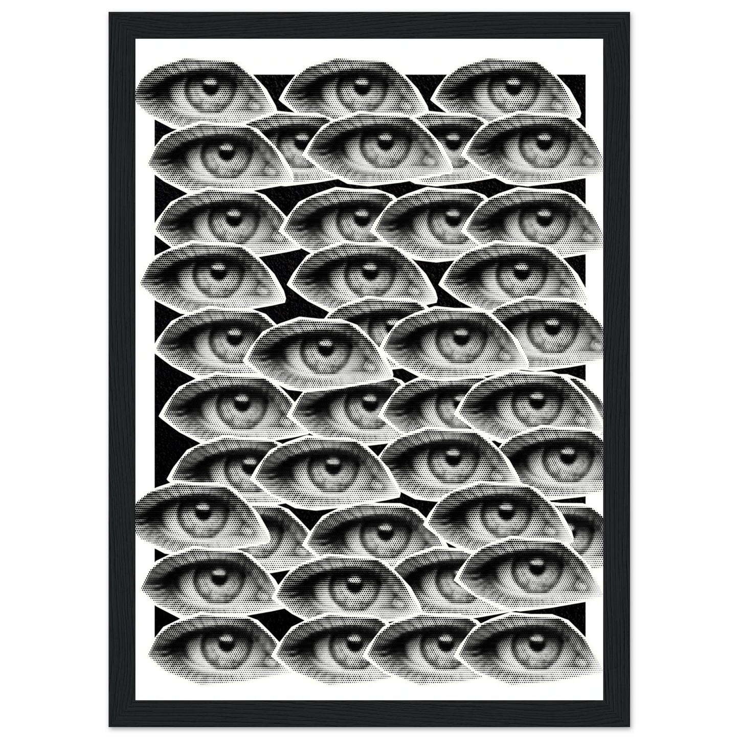 Hypnotic gaze a visionary eye patterned framed poster choose your size frame art print in a White frame size A2 (42 x 59.4  cm) affordable wall art by Art Aunty NZ