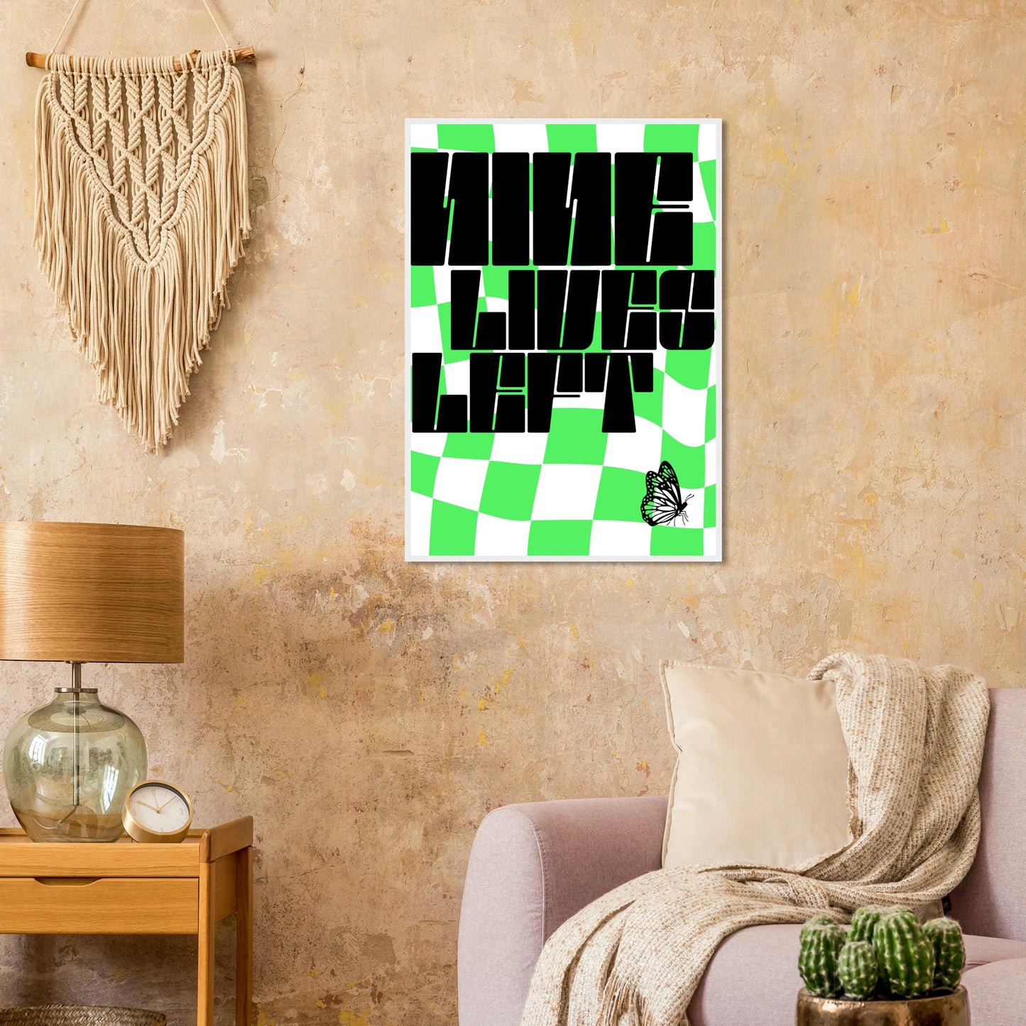 Nine lives left psychedelic pop art print by anya trut choose your size frame art print in a  size  affordable wall art by Art Aunty NZ