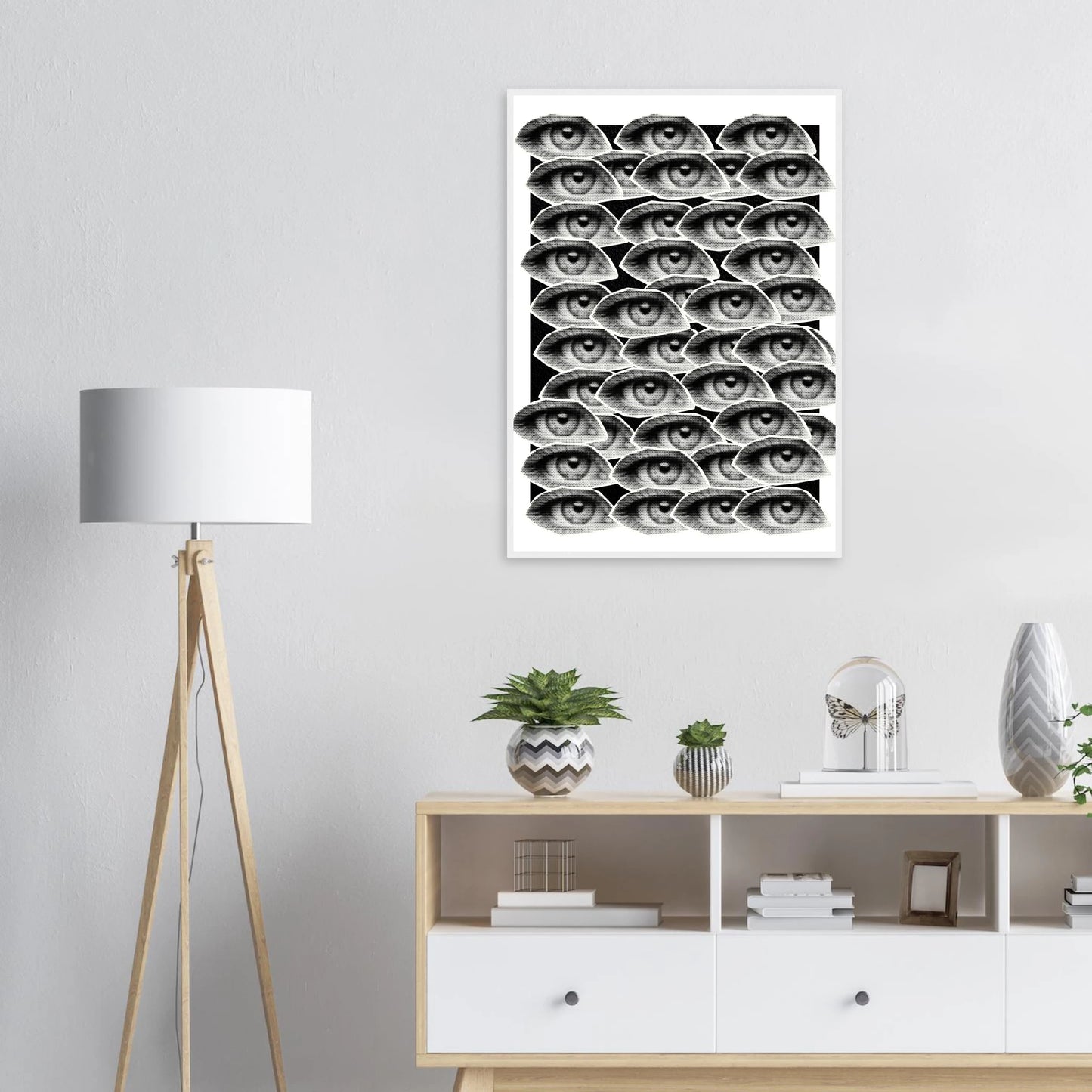 Hypnotic gaze a visionary eye patterned framed poster choose your size frame art print in a  size  affordable wall art by Art Aunty NZ