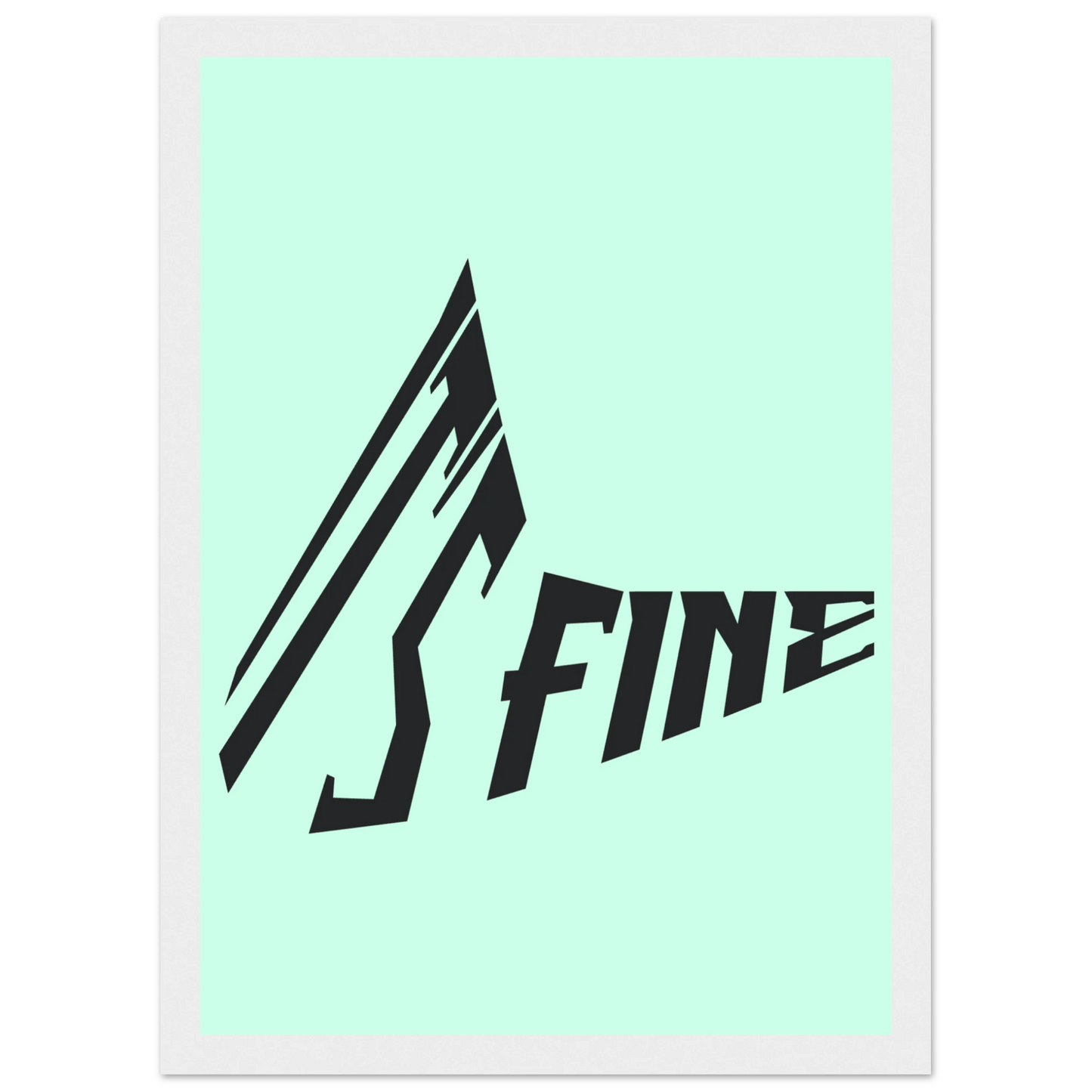 Its fine abstract typographic art print modern green black decor by anya trut multiple sizes frames art print in a Wood frame size A1 (59.4 x 84.1  cm) affordable wall art by Art Aunty NZ