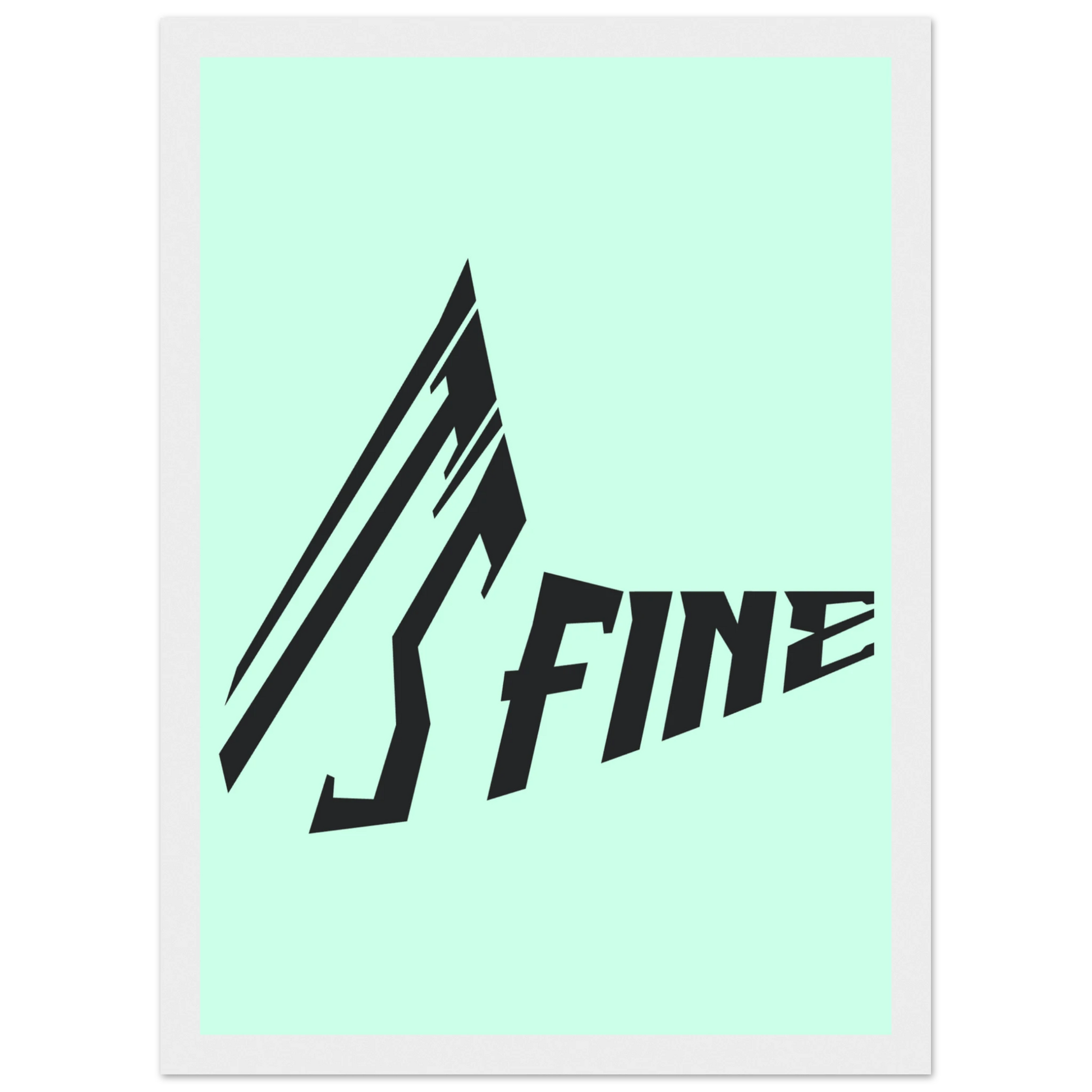 Its fine abstract typographic art print modern green black decor by anya trut multiple sizes frames art print in a Wood frame size A1 (59.4 x 84.1  cm) affordable wall art by Art Aunty NZ