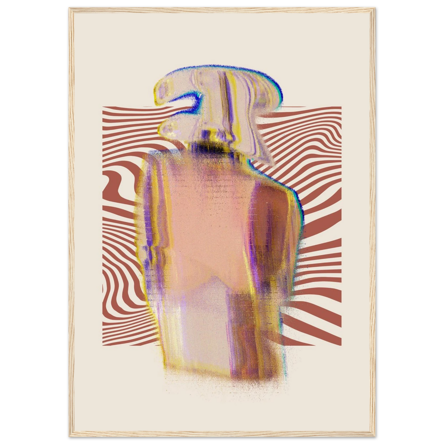 Halt art print in a Wood frame size 21x29.7 cm / 8x12" affordable wall art by Art Aunty NZ