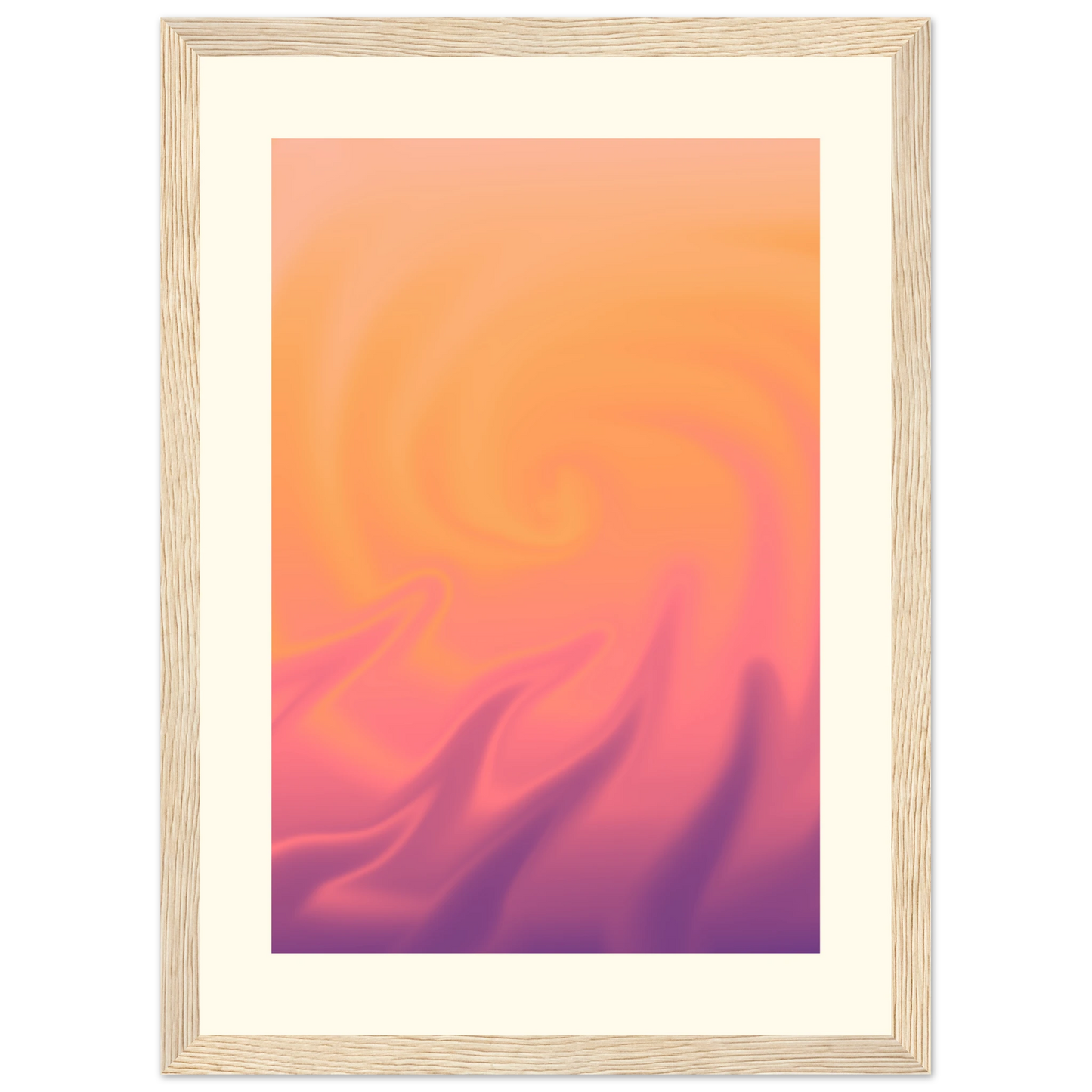 Abstract swirl framed poster radiant sunset hues by anya trut choose your size frame art print in a Black frame size 21x29.7 cm / 8x12" affordable wall art by Art Aunty NZ