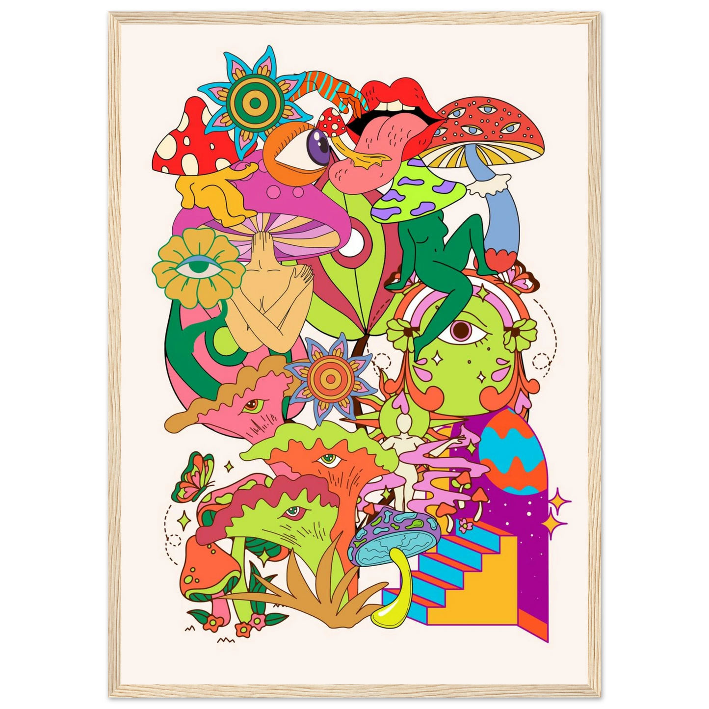 Delic art print in a Black frame size 21x29.7 cm / 8x12" affordable wall art by Art Aunty NZ