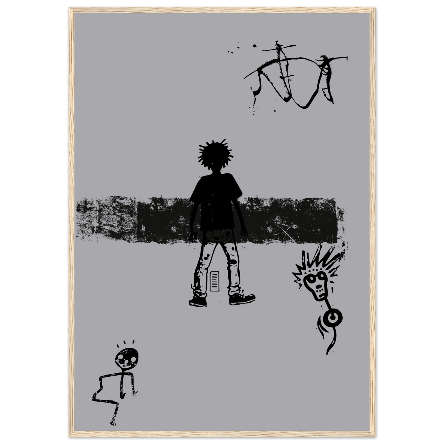 Streamz art print in a Black frame size A2 (42 x 59.4  cm) affordable wall art by Art Aunty NZ