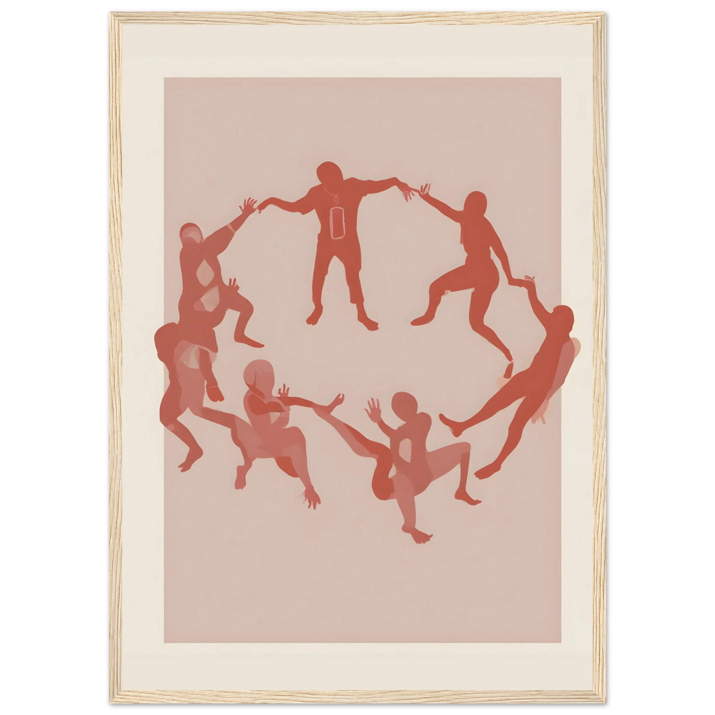 Unity in motion by anya trut modern figurative art print available in multiple sizes and frames art print in a White frame size A2 (42 x 59.4  cm) affordable wall art by Art Aunty NZ