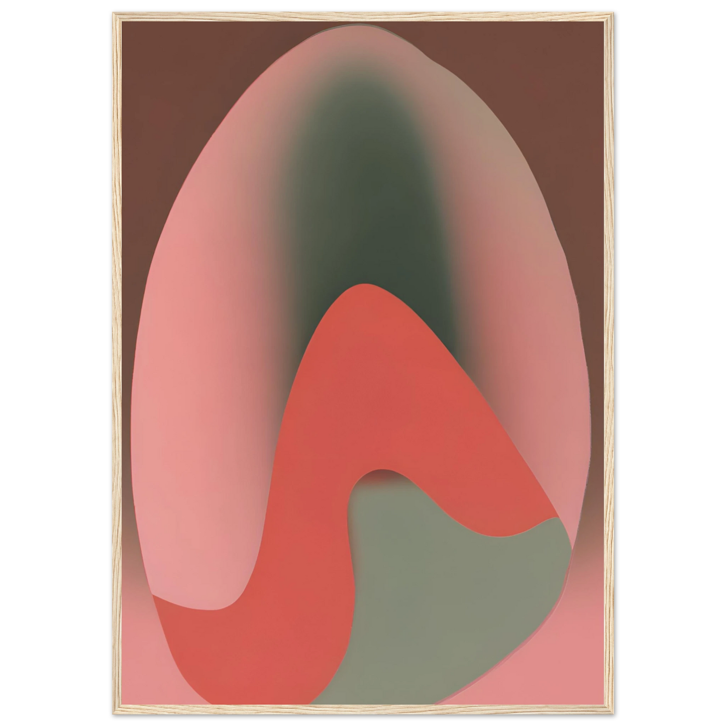 Egg art print in a Wood frame size A1 (59.4 x 84.1  cm) affordable wall art by Art Aunty NZ