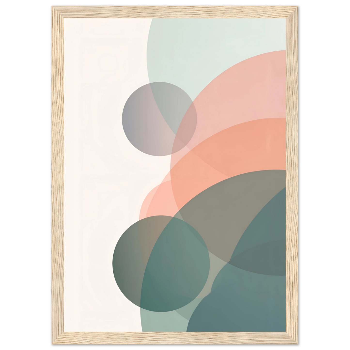 Abstract serenity bubbles modern minimalist wall art print by anya trut choose your size frame art print in a Black frame size 21x29.7 cm / 8x12" affordable wall art by Art Aunty NZ