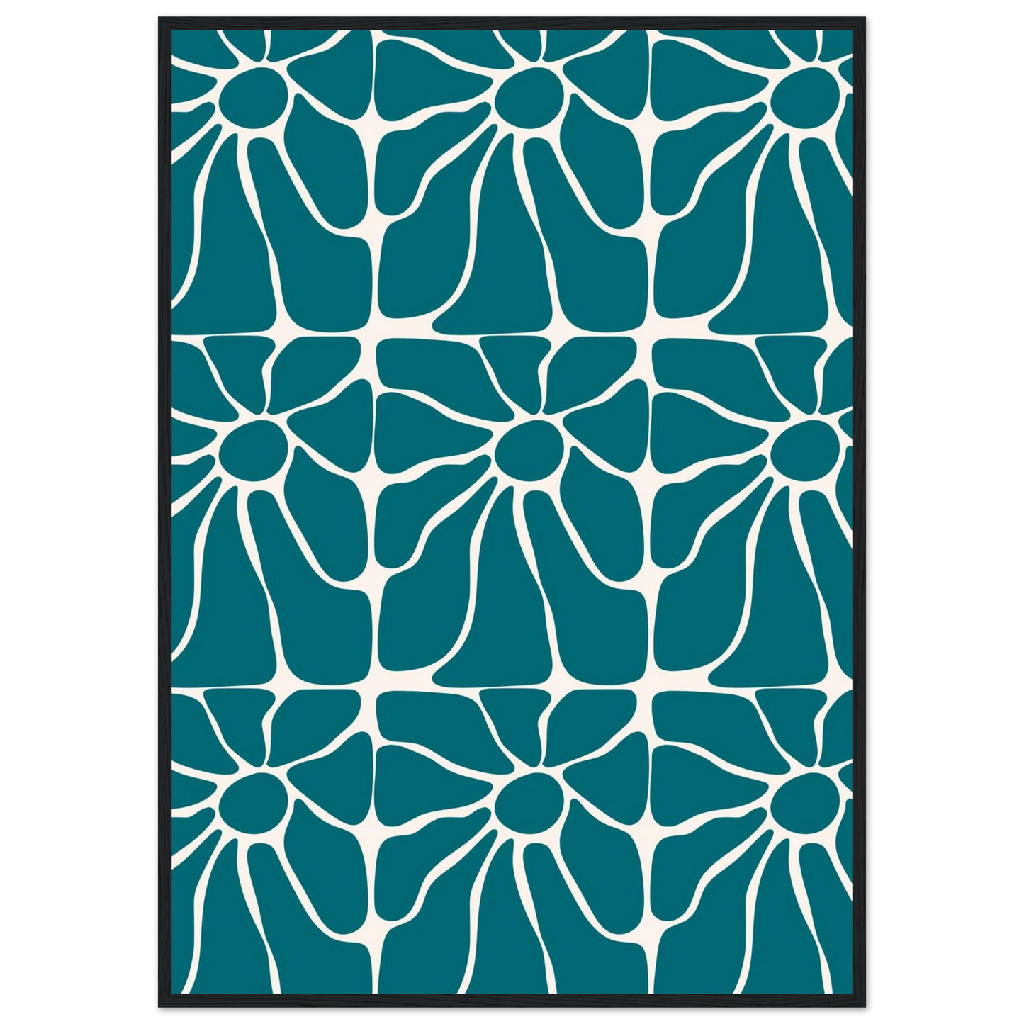 Teal talks art print in a White frame size A1 (59.4 x 84.1  cm) affordable wall art by Art Aunty NZ