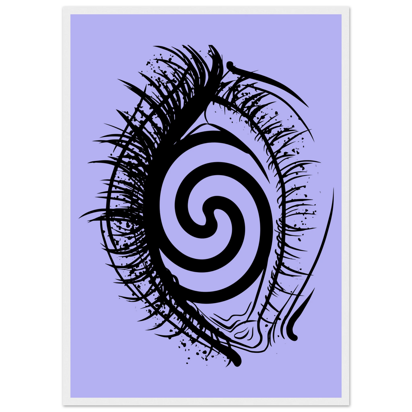 Hypnotic gaze abstract eye swirl print by anya trut choose your size frame art print in a Wood frame size A2 (42 x 59.4  cm) affordable wall art by Art Aunty NZ