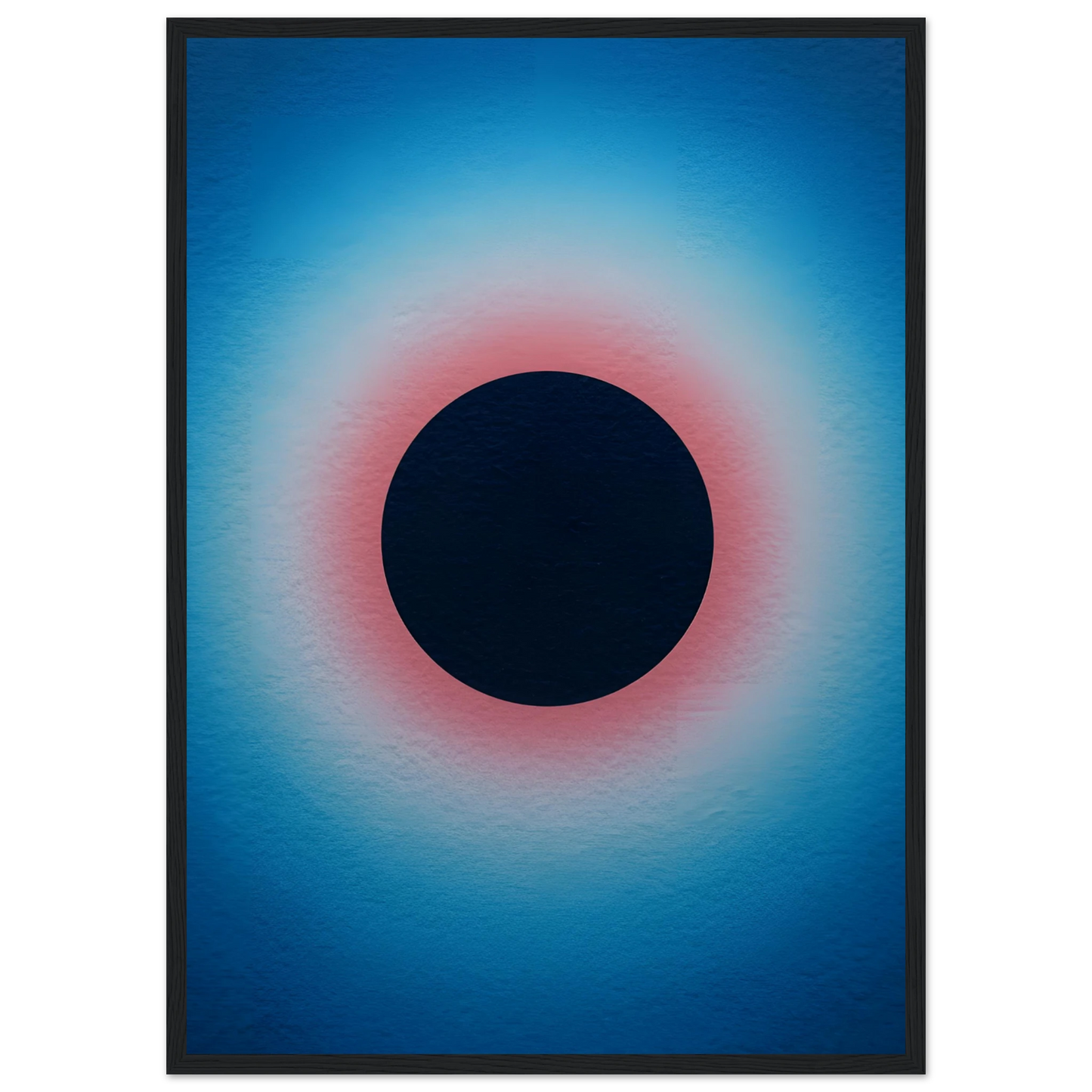 Radiant eclipse framed poster abstract art in three sizes custom frames art print in a Wood frame size 21x29.7 cm / 8x12" affordable wall art by Art Aunty NZ