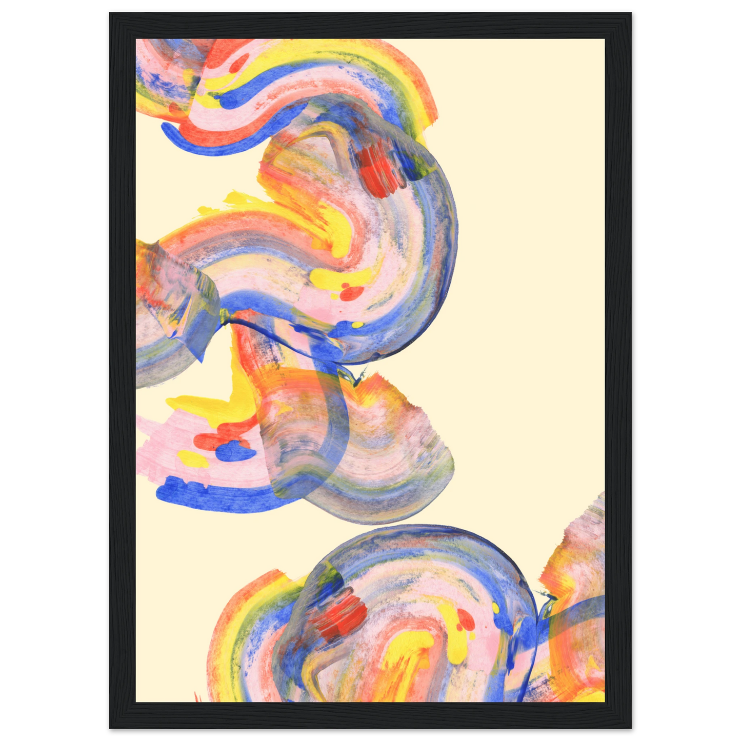 Abstract swirls vibrant framed art print by anya trut choose your size frame art print in a White frame size A2 (42 x 59.4  cm) affordable wall art by Art Aunty NZ