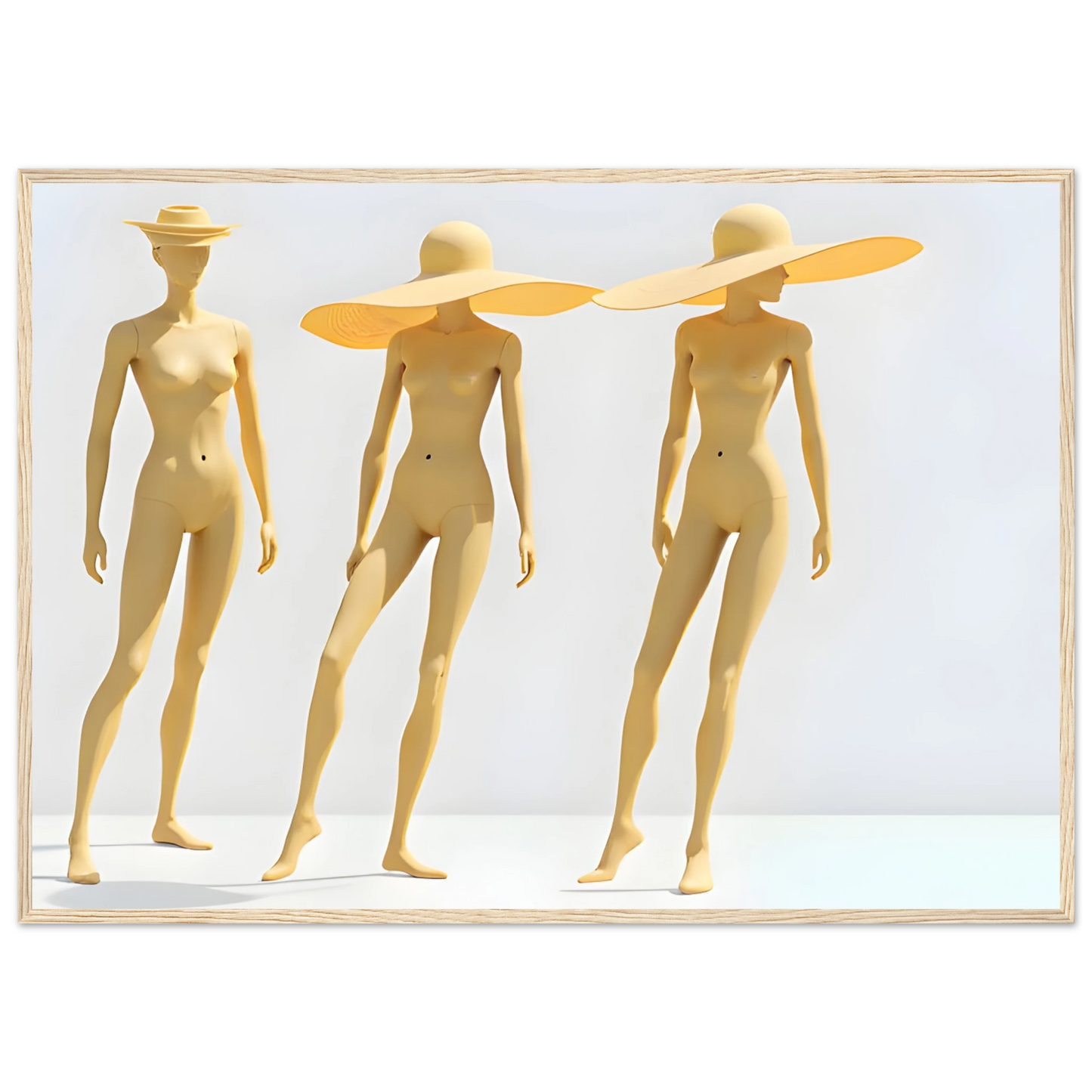 Trio art print in a White frame size A2 (42 x 59.4  cm) affordable wall art by Art Aunty NZ