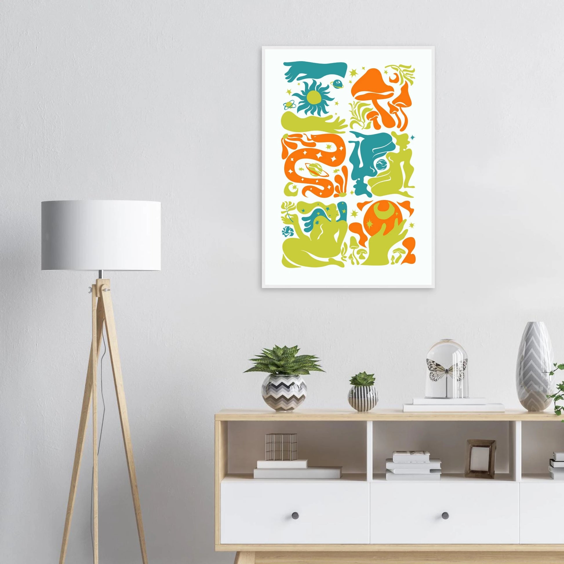 Swimmer art print in a  size  affordable wall art by Art Aunty NZ