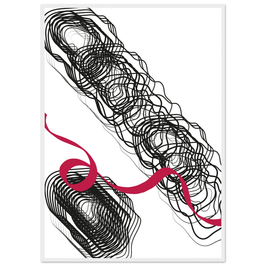 Abstract swirls ribbon framed art print by anya trut modern minimalist wall decor in your choice of size frame art print in a White frame size 21x29.7 cm / 8x12" affordable wall art by Art Aunty NZ