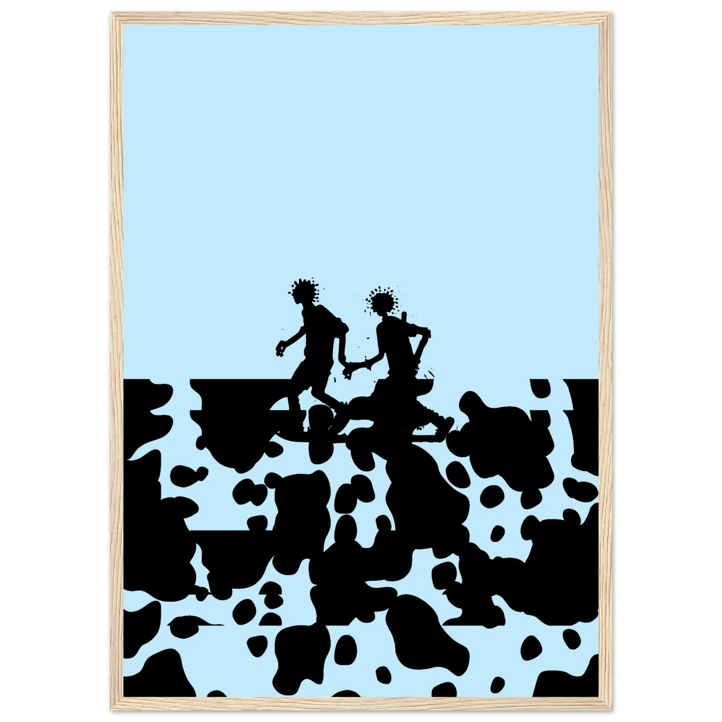 Journey on art print in a Wood frame size A1 (59.4 x 84.1  cm) affordable wall art by Art Aunty NZ