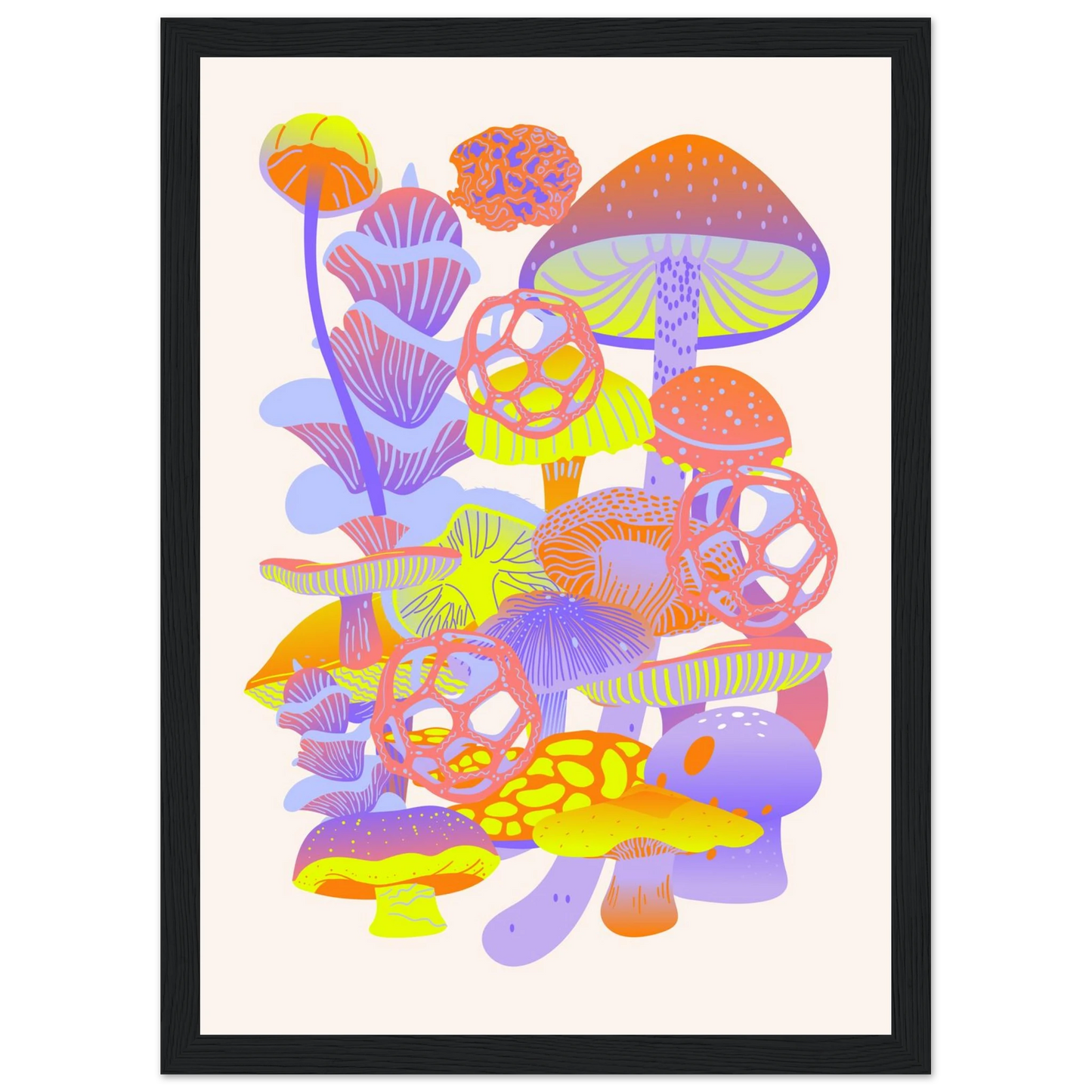 Alice art print in a Wood frame size A1 (59.4 x 84.1  cm) affordable wall art by Art Aunty NZ