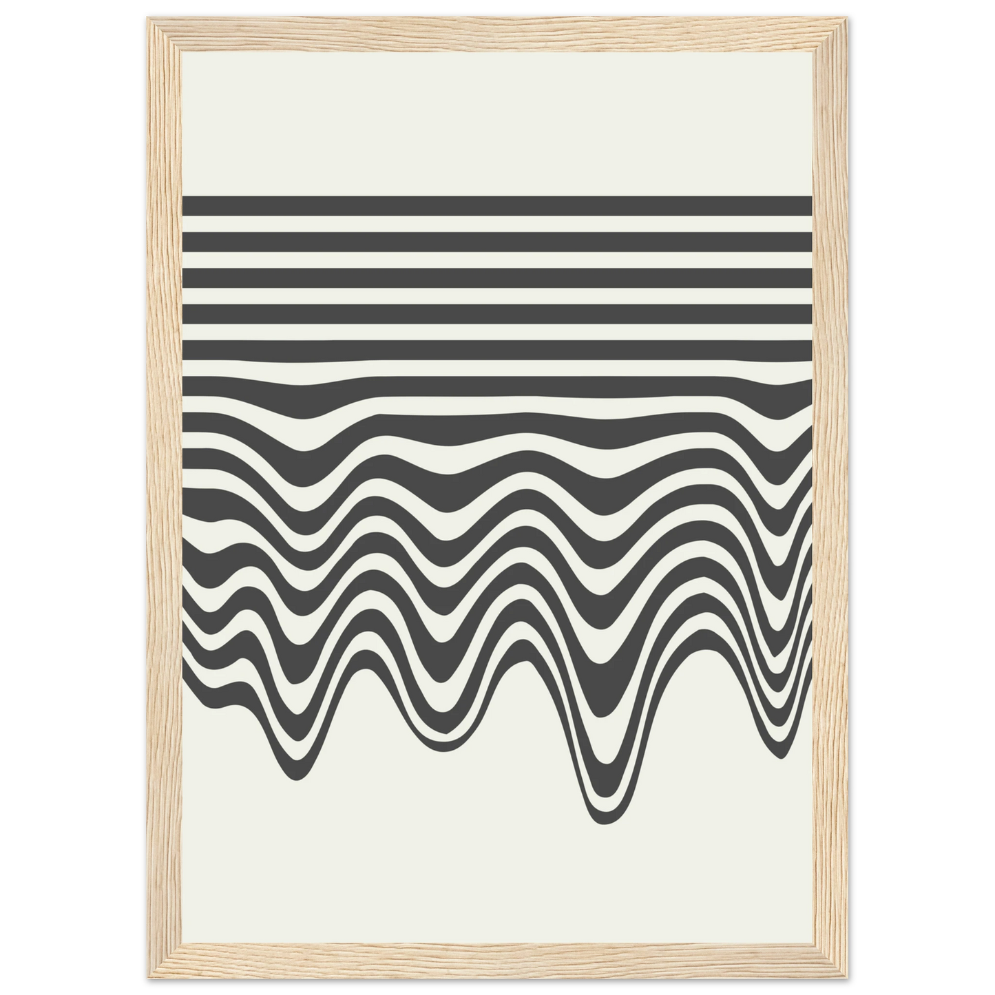 Abstract wave flow art print modern minimalist wall decor by anya trut choose your size frame art print in a Black frame size 21x29.7 cm / 8x12" affordable wall art by Art Aunty NZ