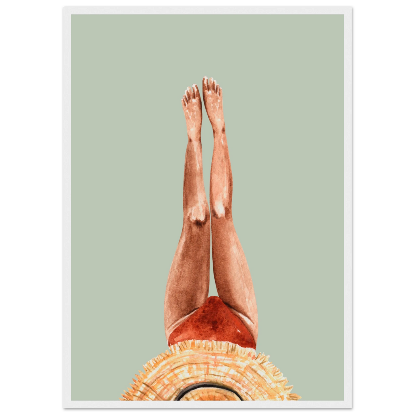 Beach daze 1 art print in a White frame size A1 (59.4 x 84.1  cm) affordable wall art by Art Aunty NZ