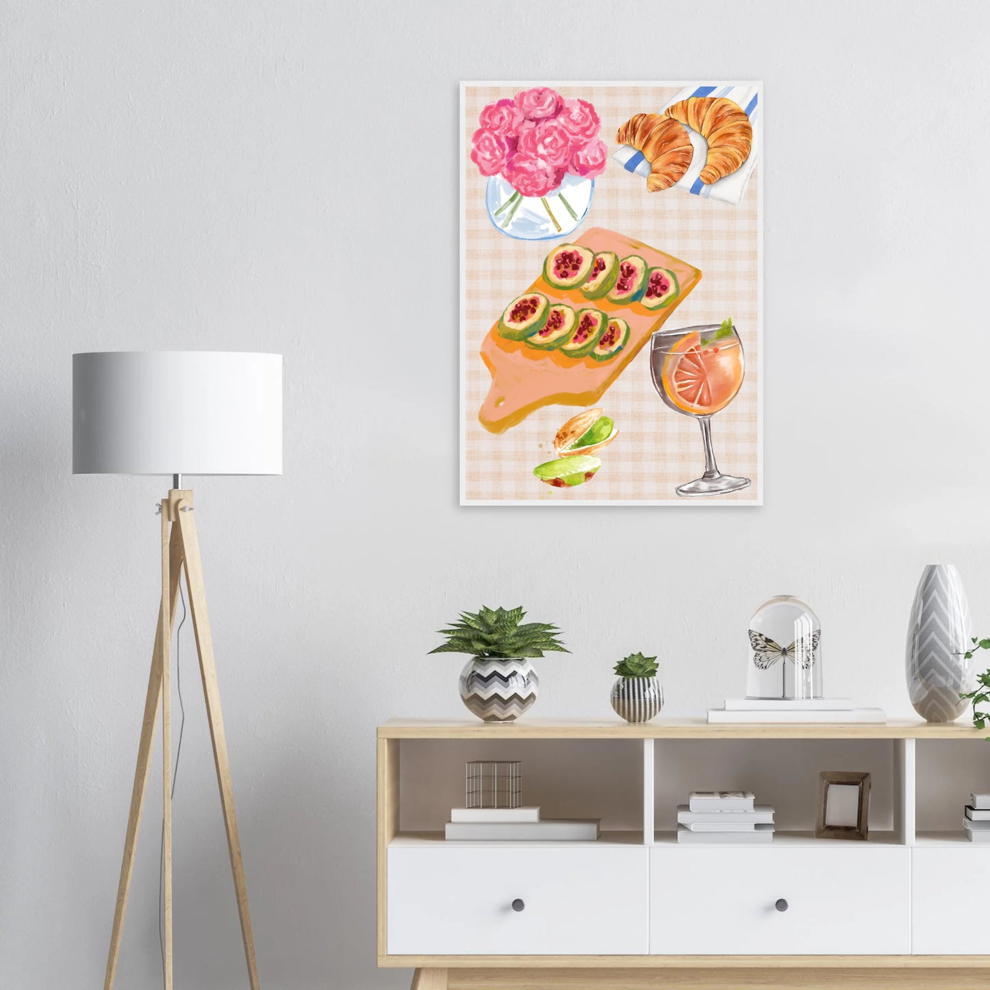 Summer brunch still life framed poster anya trut original artwork 1 art print in a  size  affordable wall art by Art Aunty NZ