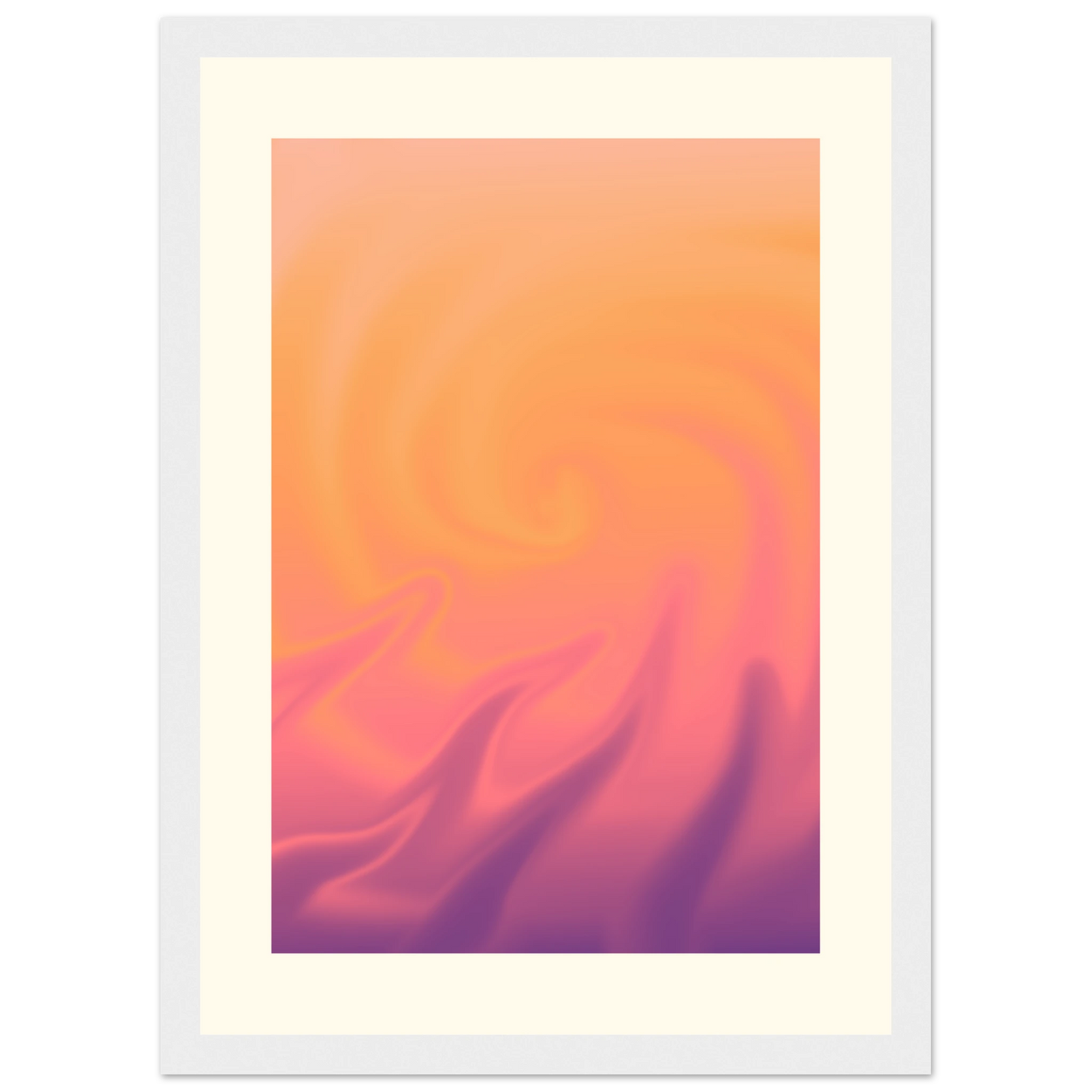 Abstract swirl framed poster radiant sunset hues by anya trut choose your size frame art print in a Wood frame size A1 (59.4 x 84.1  cm) affordable wall art by Art Aunty NZ