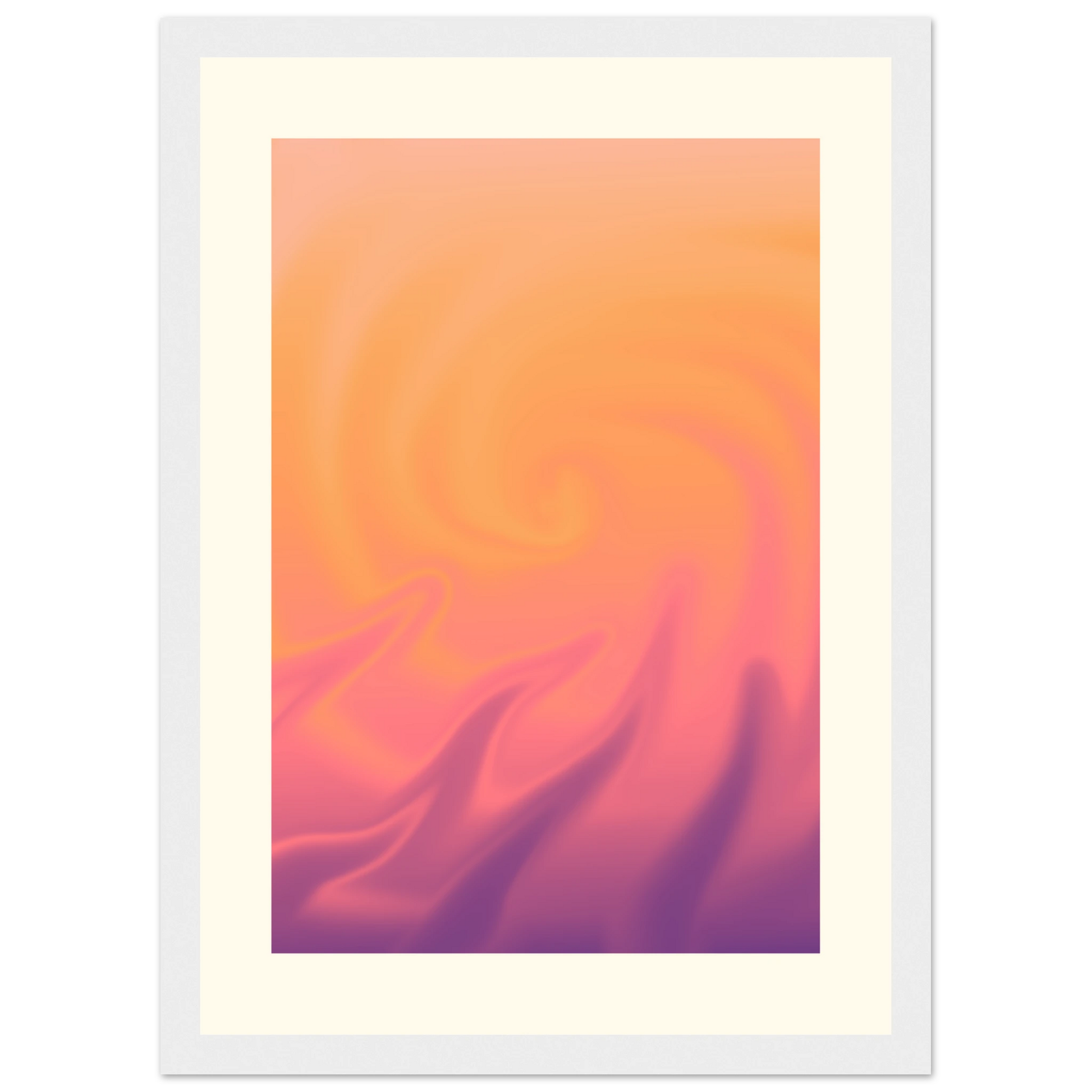 Abstract swirl framed poster radiant sunset hues by anya trut choose your size frame art print in a Wood frame size A1 (59.4 x 84.1  cm) affordable wall art by Art Aunty NZ