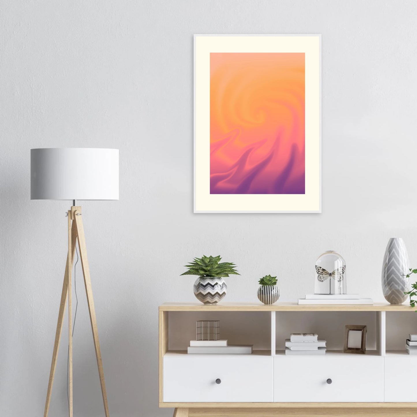 Abstract swirl framed poster radiant sunset hues by anya trut choose your size frame art print in a  size  affordable wall art by Art Aunty NZ