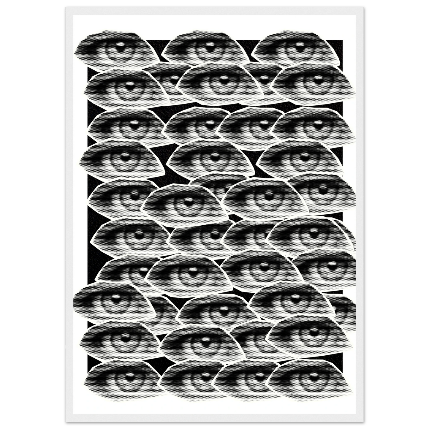Hypnotic gaze a visionary eye patterned framed poster choose your size frame art print in a Wood frame size A2 (42 x 59.4  cm) affordable wall art by Art Aunty NZ