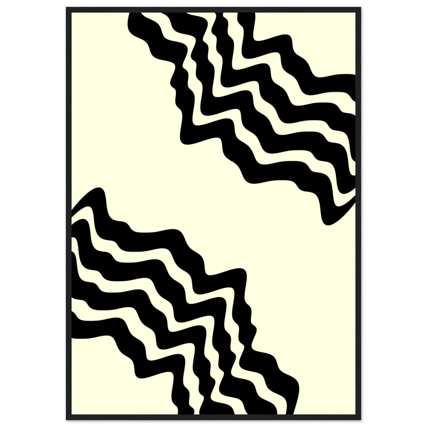 Straight line art print in a Black frame size A1 (59.4 x 84.1  cm) affordable wall art by Art Aunty NZ