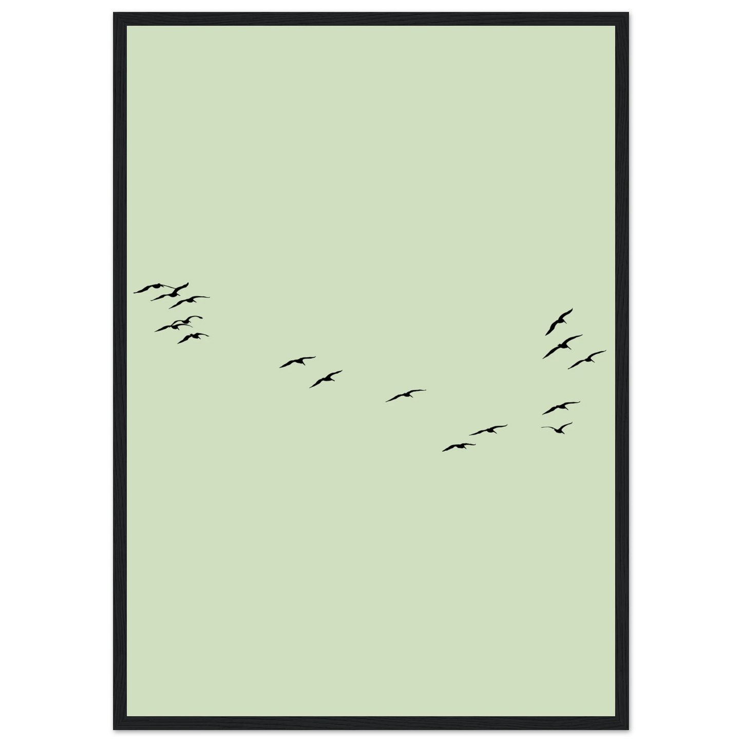 Minimalist flight framed poster serene birds in motion by anya trut available in multiple sizes frames art print in a Wood frame size 21x29.7 cm / 8x12" affordable wall art by Art Aunty NZ